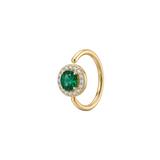 Halo - 14K Gold Multi-Stone Fixed Bead Ring - piercing - zone.com