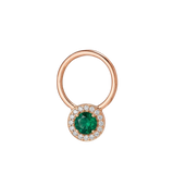Halo - 14K Gold Multi-Stone Fixed Bead Ring - piercing - zone.com