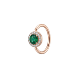Halo - 14K Gold Multi-Stone Fixed Bead Ring - piercing - zone.com