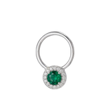 Halo - 14K Gold Multi-Stone Fixed Bead Ring - piercing - zone.com