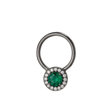 Halo - 14K Gold Multi-Stone Fixed Bead Ring - piercing - zone.com