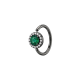 Halo - 14K Gold Multi-Stone Fixed Bead Ring - piercing - zone.com