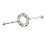Halo Ring - 14K Gold Gem Straight Barbell - piercing - zone.com