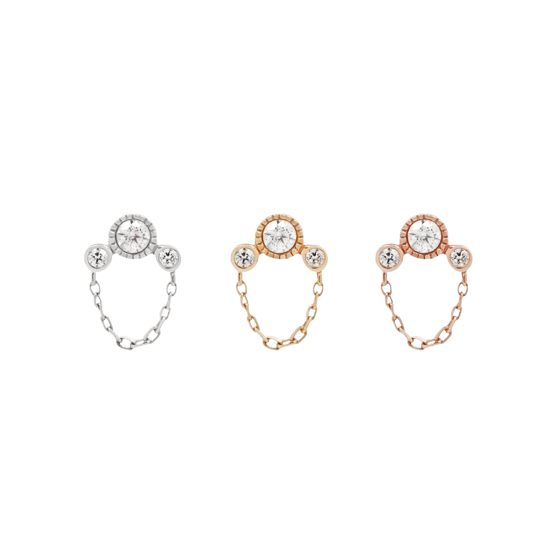 HALSTON - GENUINE DIAMOND + CHAIN - THREADLESS END piercing-zone.com