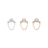 HALSTON - GENUINE DIAMOND + CHAIN - THREADLESS END piercing-zone.com