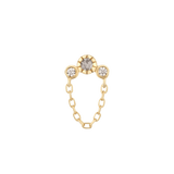 HALSTON - GREY DIAMOND + WHITE SAPPHIRE + CHAIN - THREADLESS END piercing-zone.com