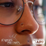 Halston 14K Gold Threadless End with Reverse-Set Grey Diamonds – Front View