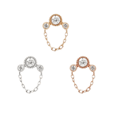 HALSTON CZ + CHAIN - THREADLESS END piercing-zone.com
