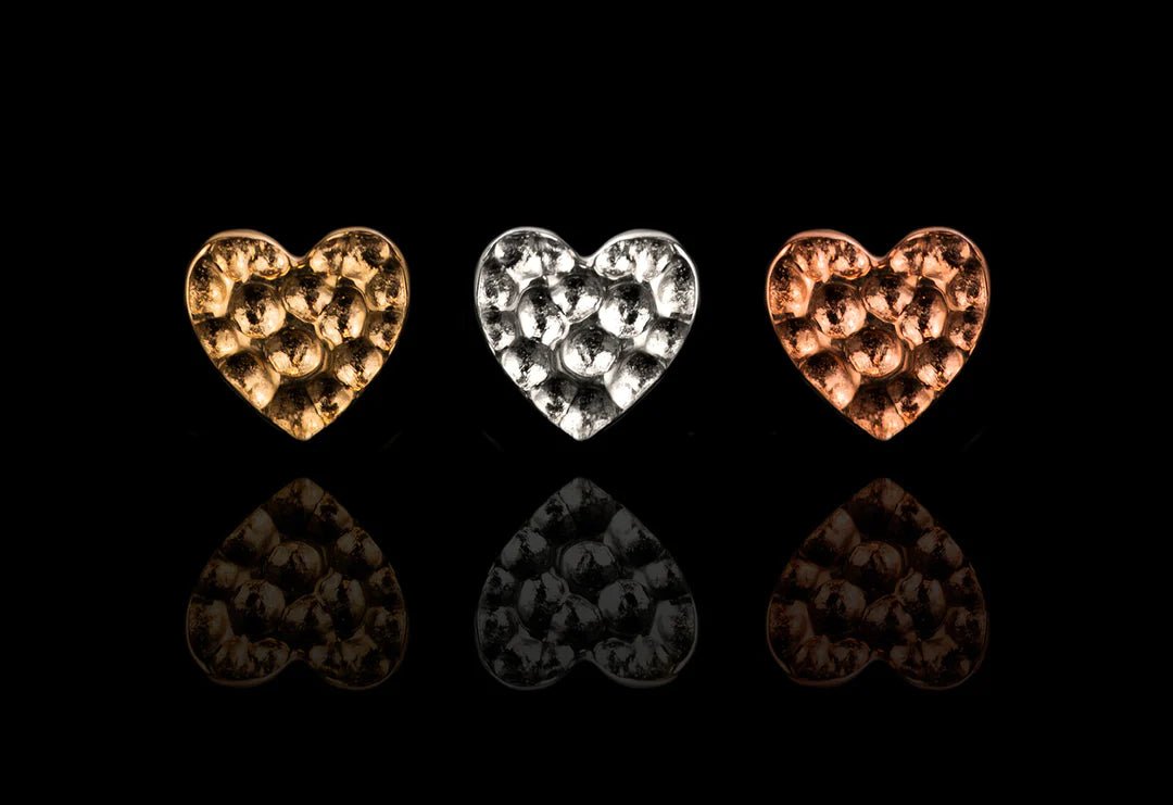 HAMMERED HEART-14K GOLD piercing-zone.com