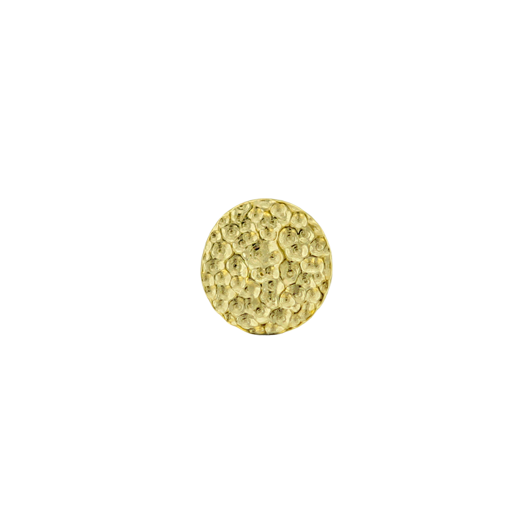 Hammered Disk - 18K Gold Threadless/Threaded End - piercing - zone.com