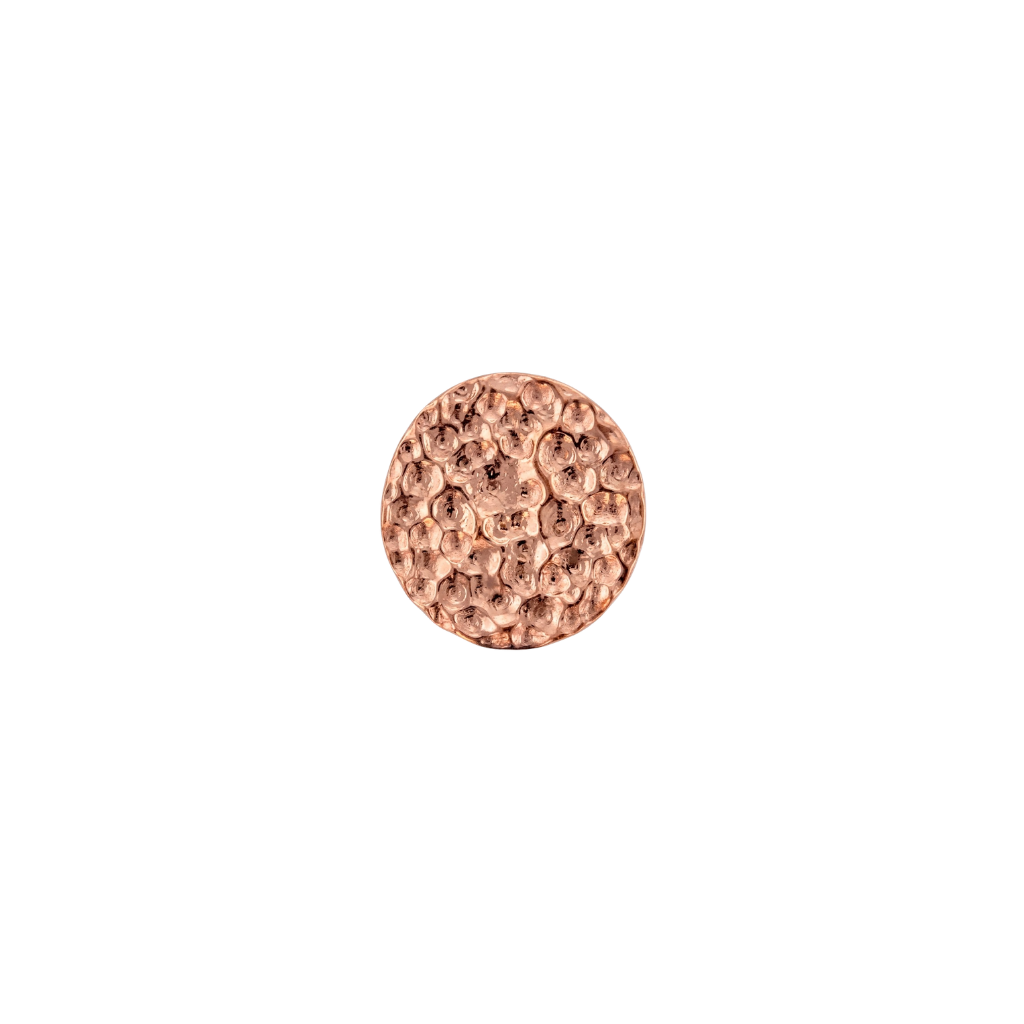 Hammered Disk - 18K Gold Threadless/Threaded End - piercing - zone.com