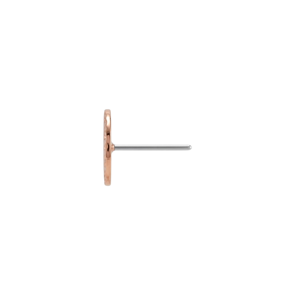 Hammered Disk - 18K Gold Threadless/Threaded End - piercing - zone.com