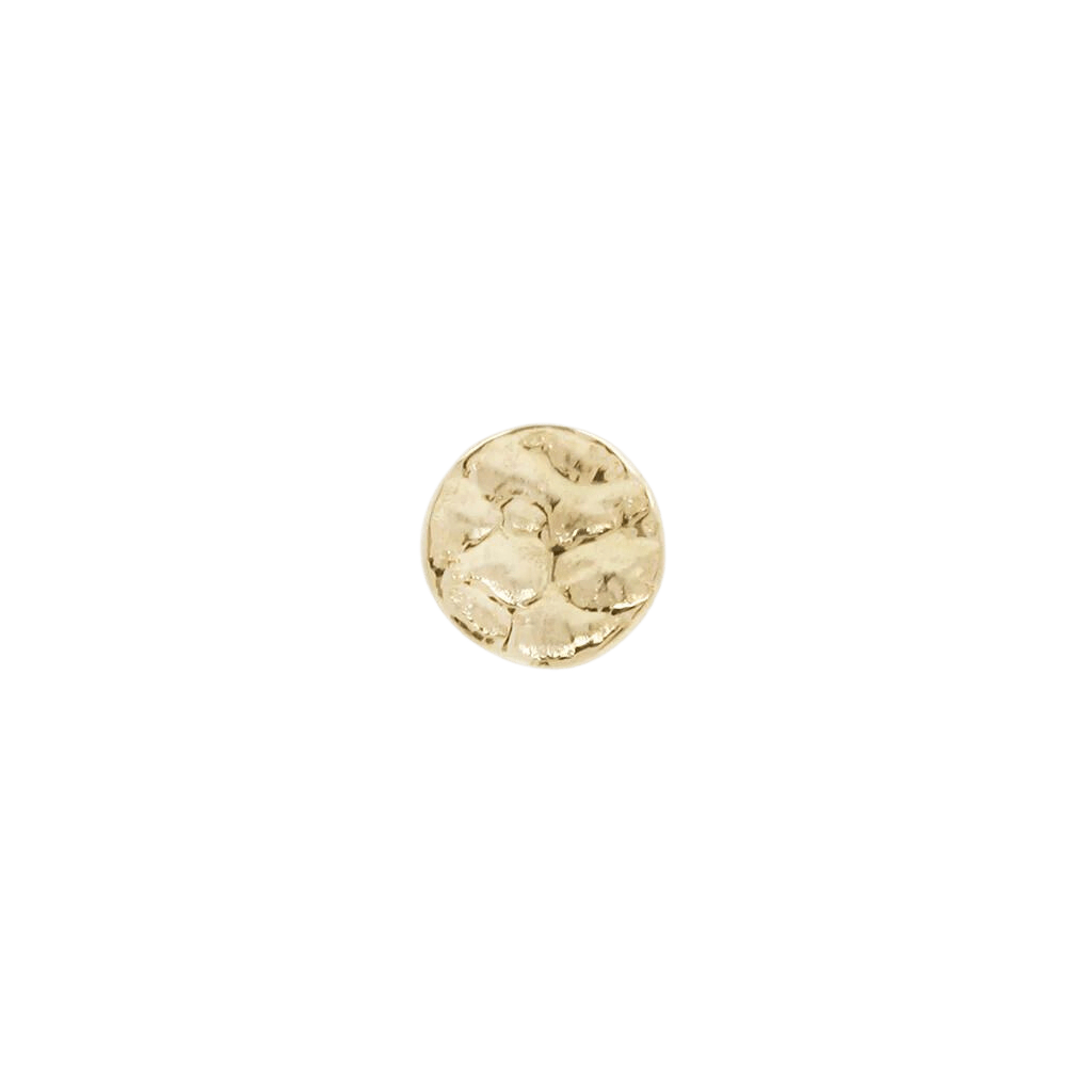HAMMERED DISK - SOLID 14KT GOLD - THREADLESS END piercing-zone.com
