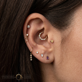 Heart – 14K Gold Threadless/Threaded End