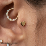 Heart – 14K Gold Threadless/Threaded End