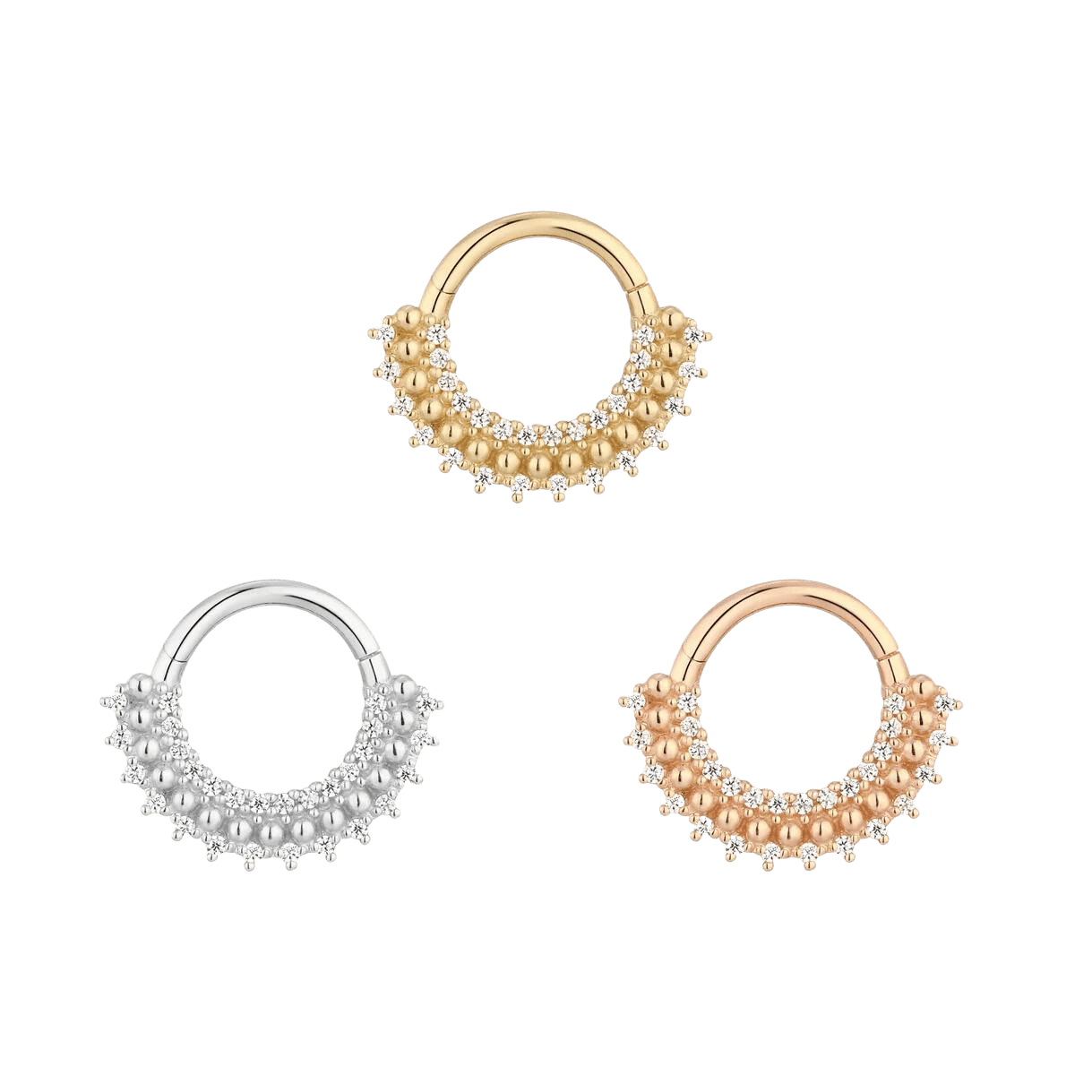 HEART OF GOLD - CZ - GOLD CLICKER piercing-zone.com