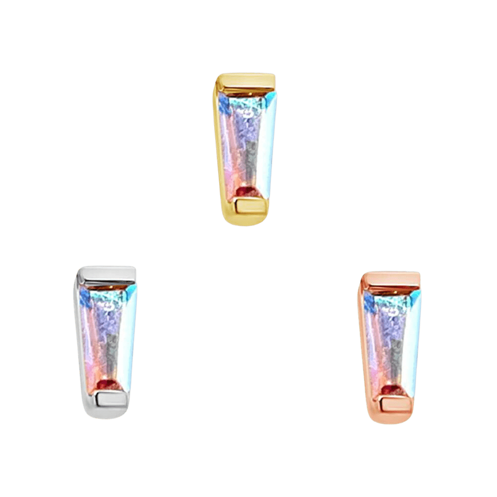 TAPERED BAGUETTE - MERCURY MIST TOPAZ THREADLESS END piercing-zone.com