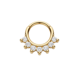 Hera Clicker - 18K Gold Gem Clicker Ring - piercing - zone.com