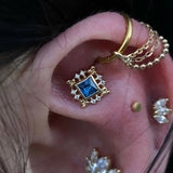 Amaris Blue Topaz – 14K Gold Threadless End