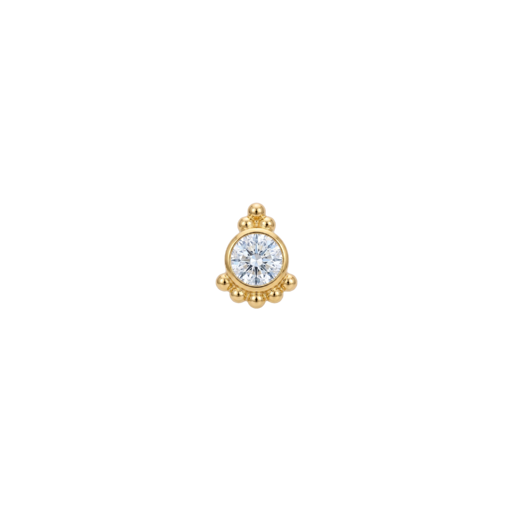 Hermes - 18K Gold Gem Threadless/Threaded End - piercing - zone.com