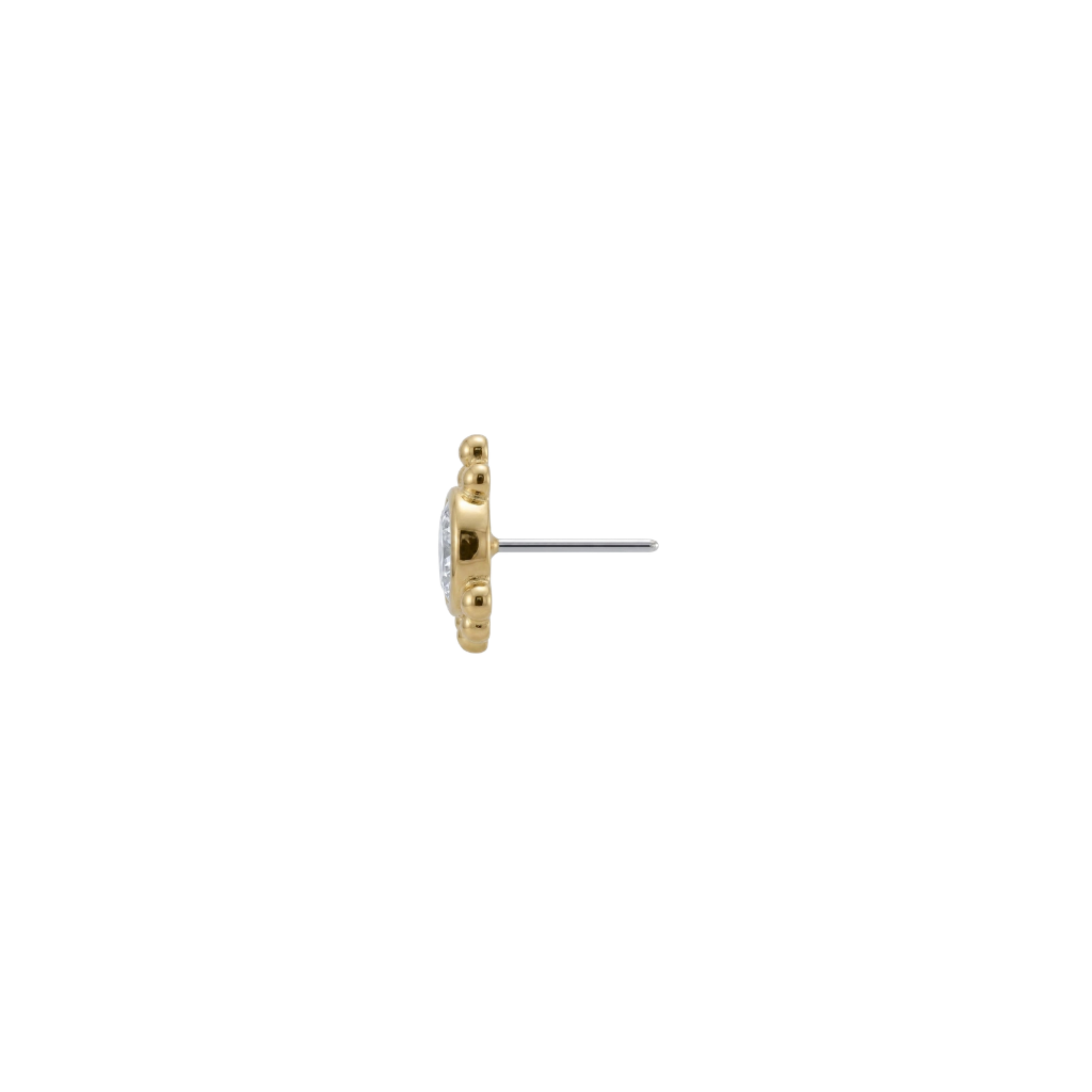 Hermes - 18K Gold Gem Threadless/Threaded End - piercing - zone.com