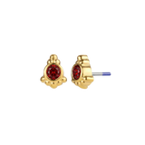Hermes - 18K Gold Genuine Gem Threadless/Threaded End - piercing - zone.com