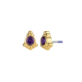 Hermes - 18K Gold Genuine Gem Threadless/Threaded End - piercing - zone.com