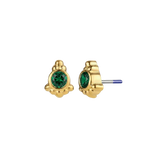 Hermes - 18K Gold Genuine Gem Threadless/Threaded End - piercing - zone.com