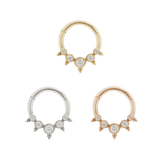 SIMONE - CZ - SOLID 14KT GOLD CLICKER piercing-zone.com