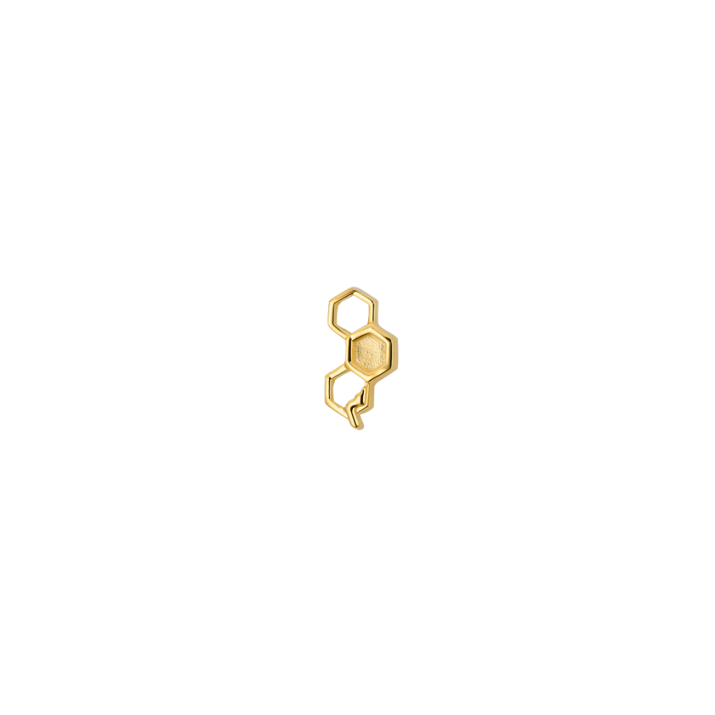 Honeycomb End - 18K Gold Threadless End - piercing - zone.com