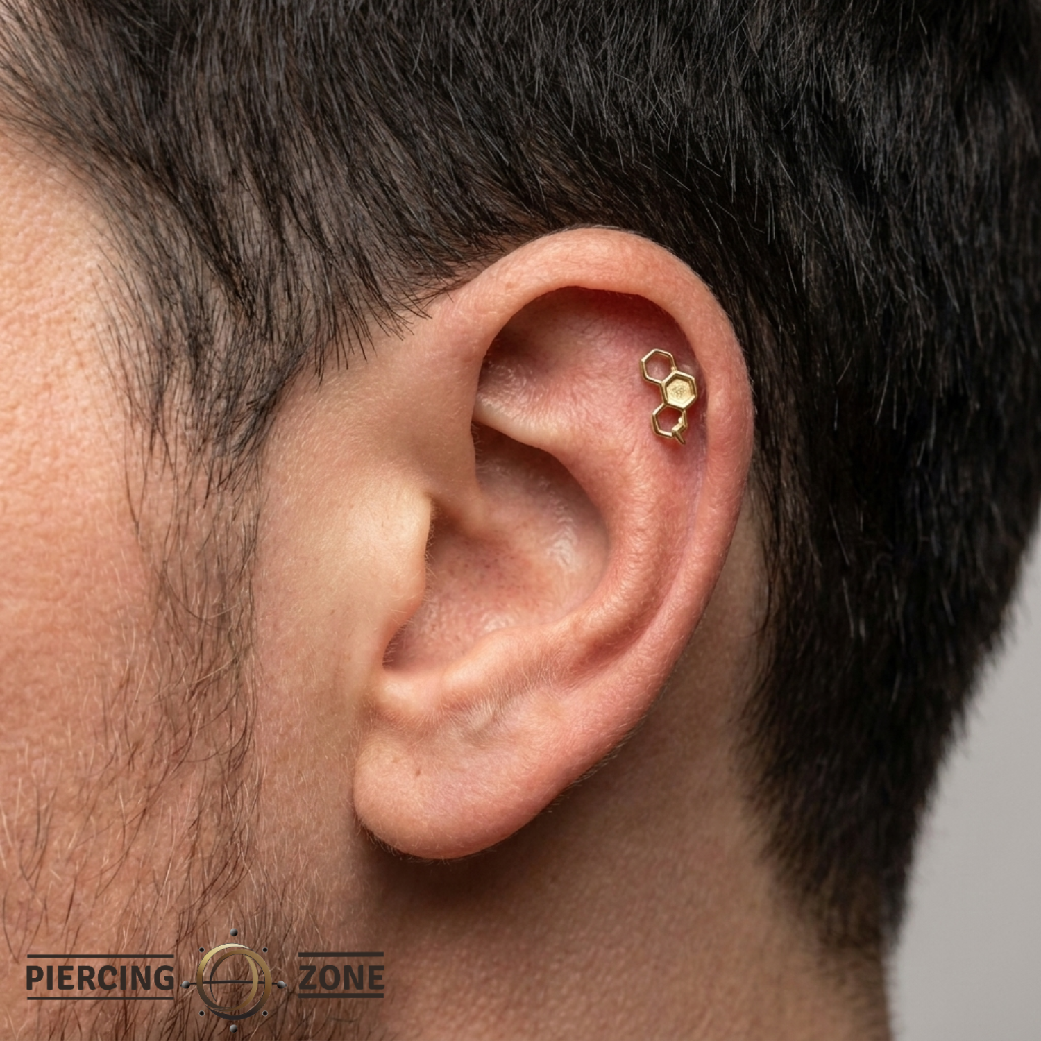 Honeycomb End - 18K Gold Threadless End