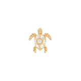 Honu 14K Gold Threadless End with 7 White Sapphires – Front View