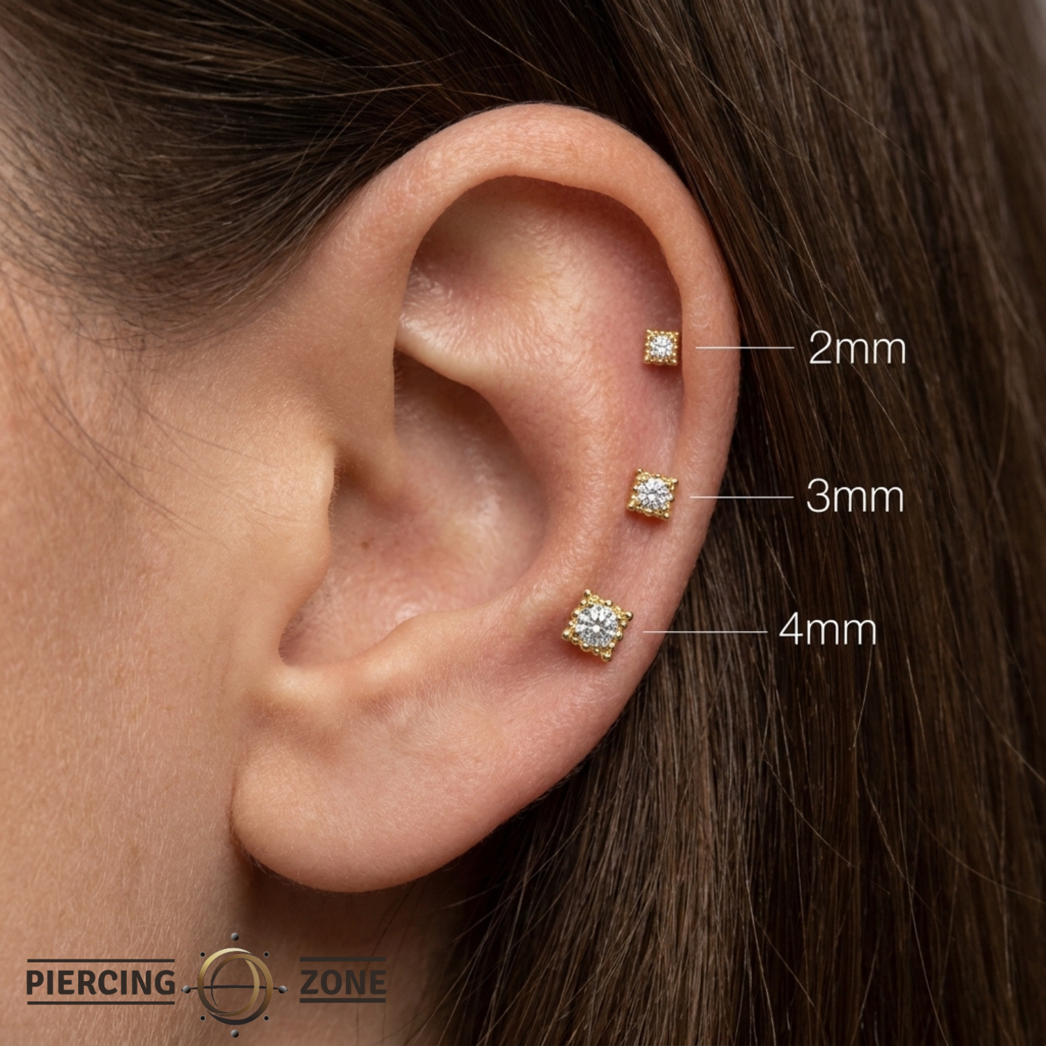 Hoplon - 18K Gold Gem Threadless/Threaded End
