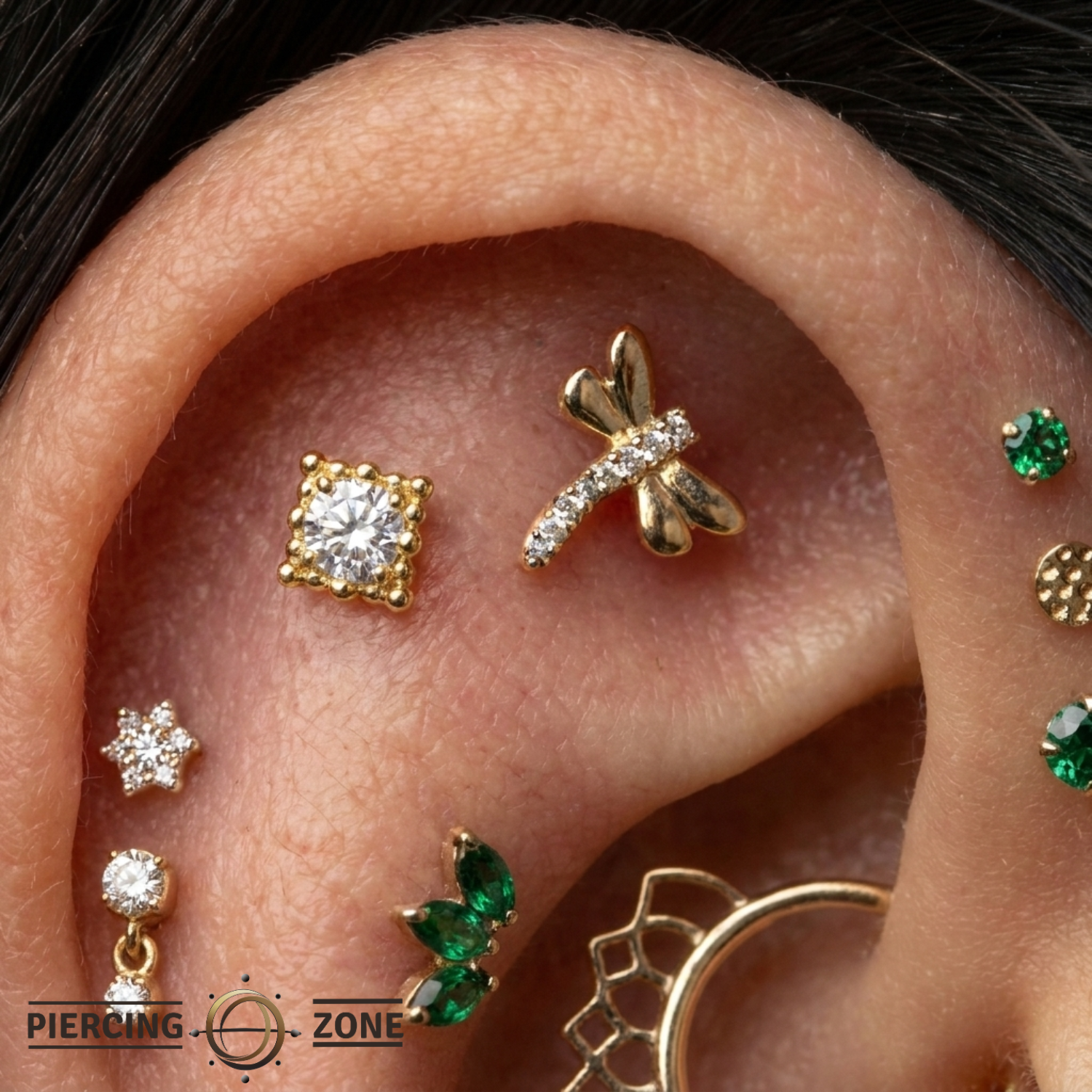 Hoplon - 18K Gold Gem Threadless/Threaded End