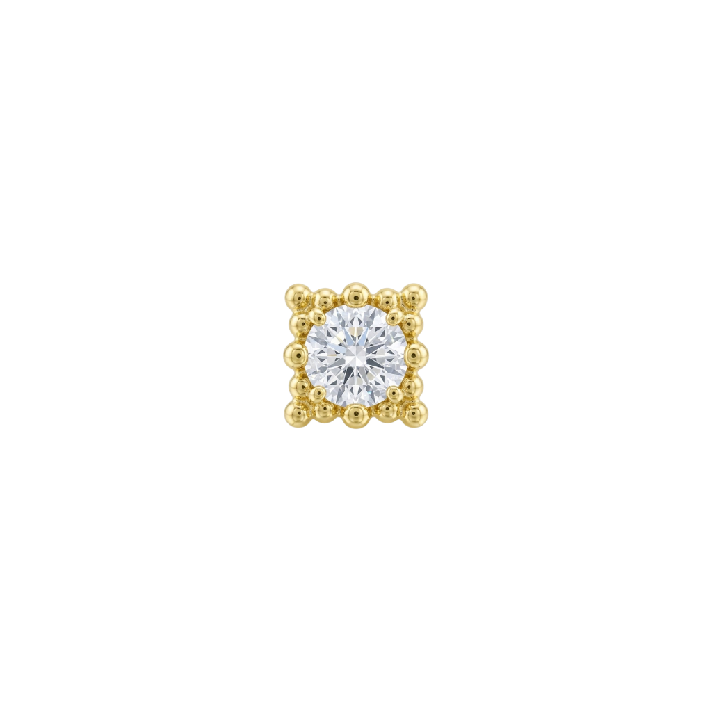 Hoplon - 18K Gold Gem Threadless/Threaded End - piercing - zone.com