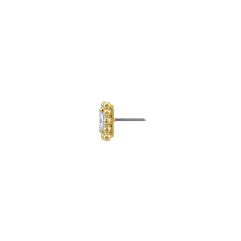 Hoplon - 18K Gold Gem Threadless/Threaded End - piercing - zone.com