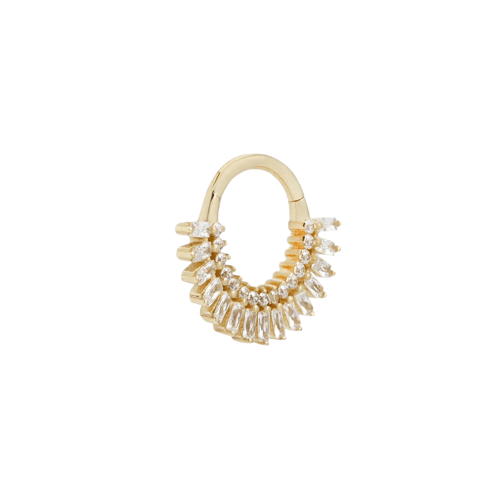 HYPNOTIC - CZ - SOLID 14KT GOLD CLICKER piercing-zone.com