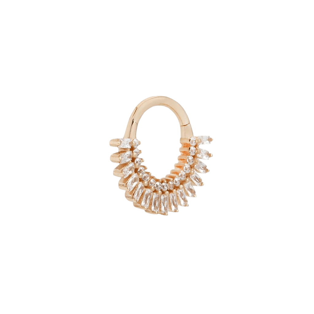 HYPNOTIC - CZ - SOLID 14KT GOLD CLICKER piercing-zone.com