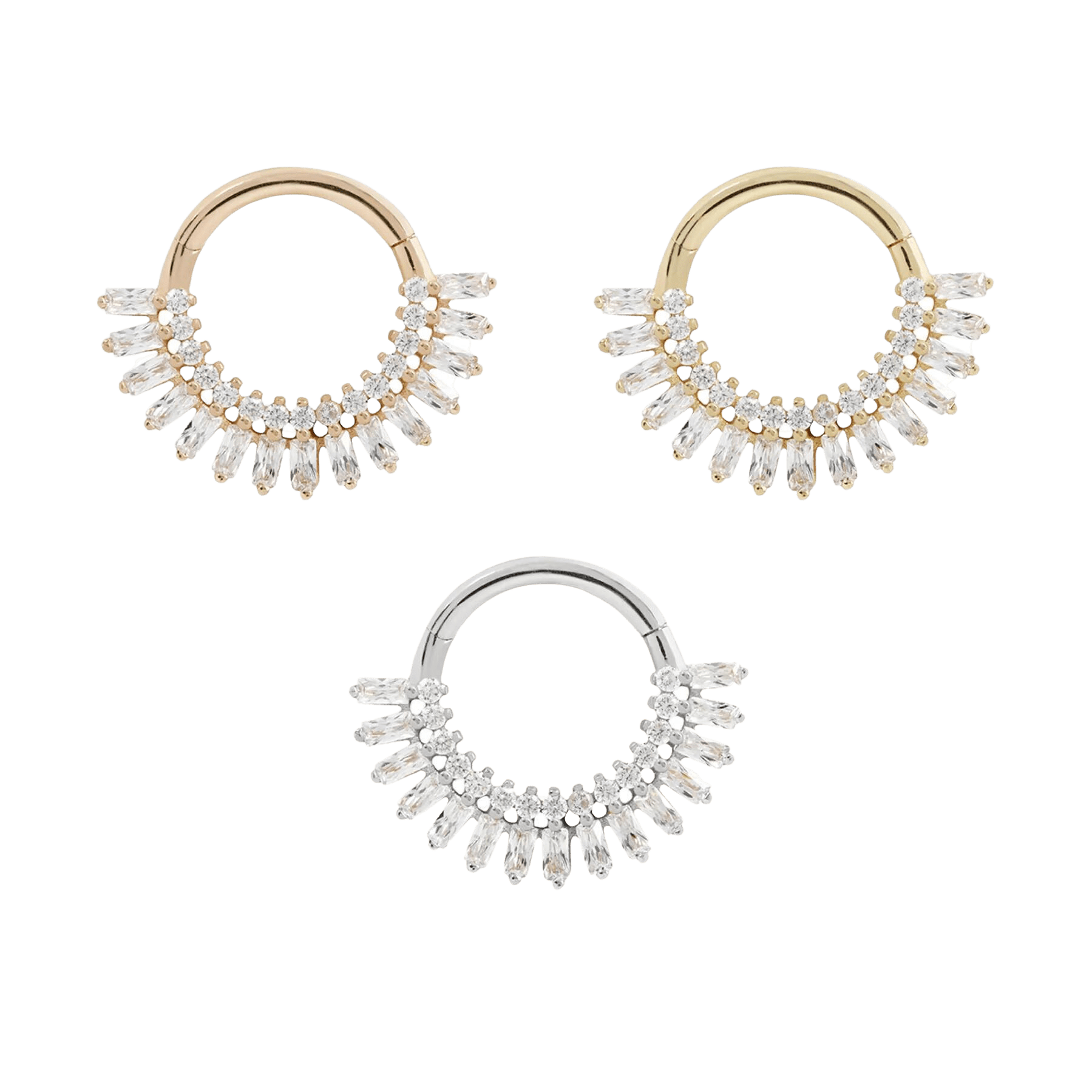HYPNOTIC - CZ - SOLID 14KT GOLD CLICKER piercing-zone.com