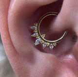 TAJA - CZ - SOLID 14KT GOLD CLICKER piercing-zone.com