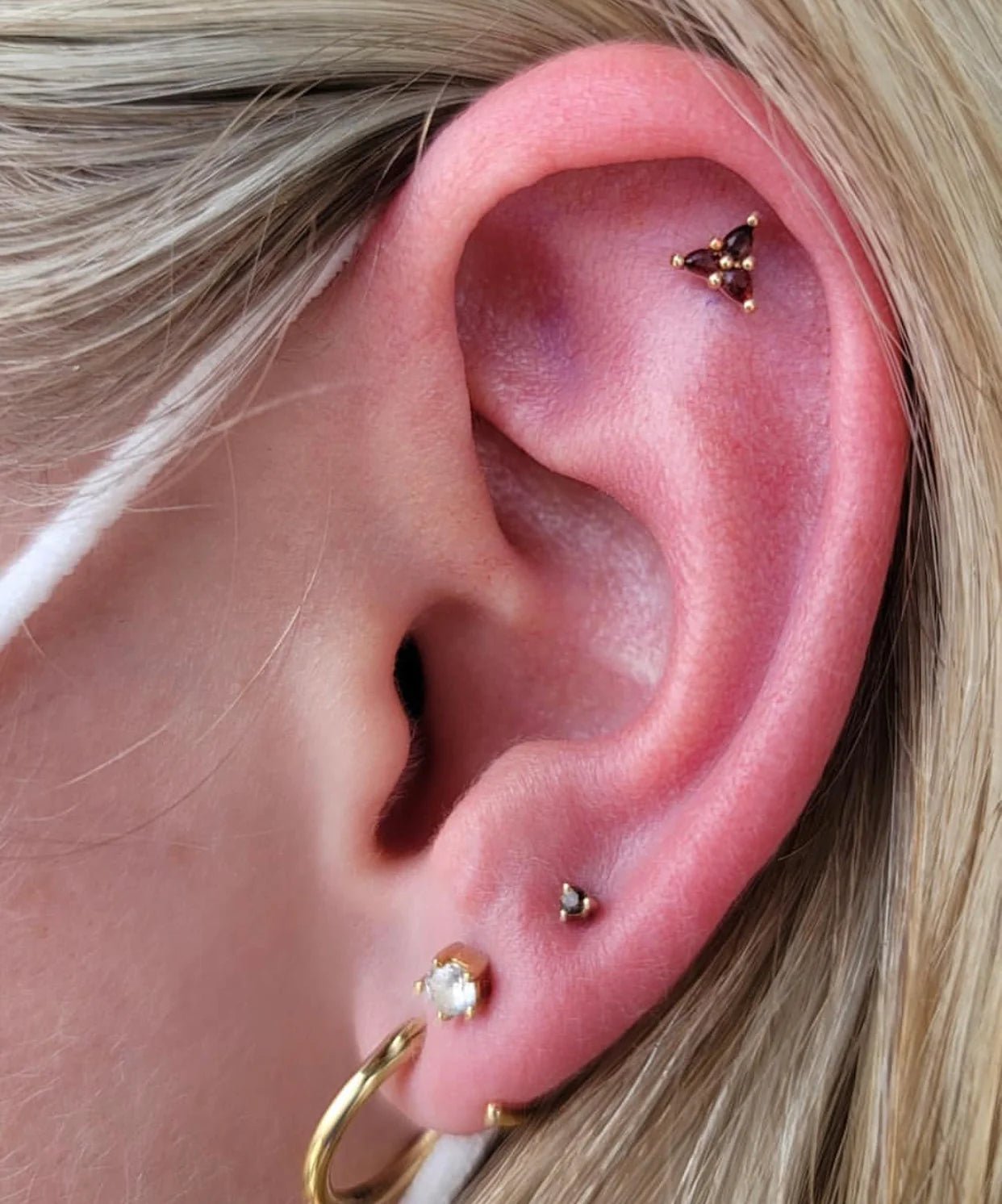 3 LITTLE PEARS - SMOKEY QUARTZ - THREADLESS END piercing-zone.com
