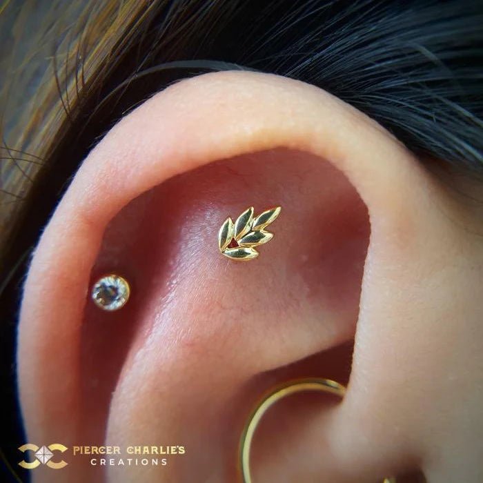 Fernanda 14K Gold Threadless End – Front View