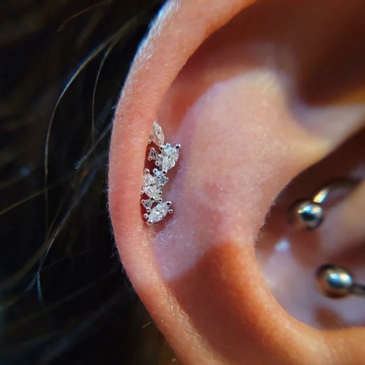 Andreia – 14K Gold & CZ Threadless End