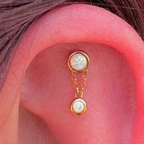Clara Chains – 14K Gold Threadless End with Opal Dangle