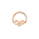 Honeycomb Texture Seamless Ring – 14K Gold Double-Sided Design