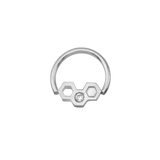 Honeycomb Texture Seamless Ring – 14K Gold Double-Sided Design