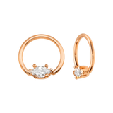 Fixed Marquise 6-Prong Seamless Ring – 14K Gold Design