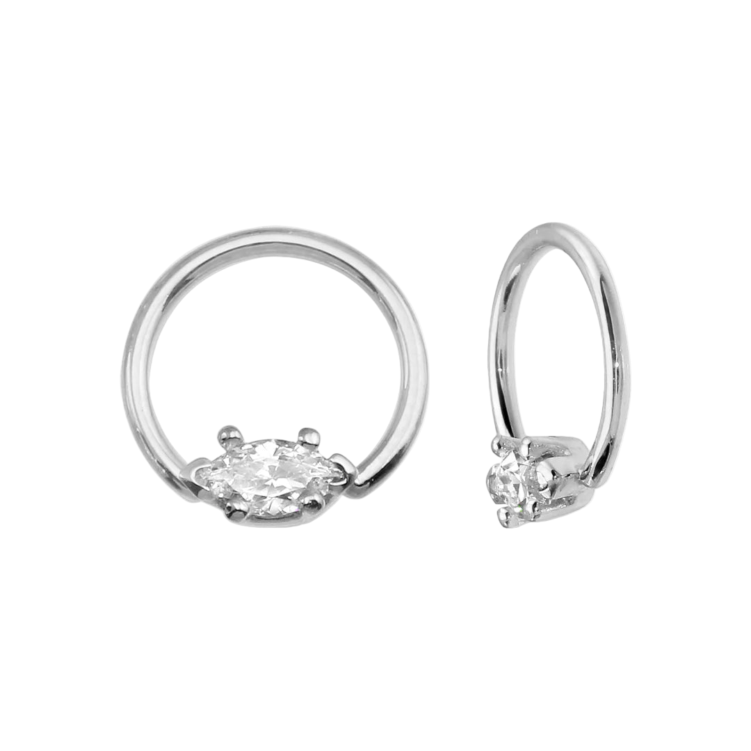 Fixed Marquise 6-Prong Seamless Ring – 14K Gold Design