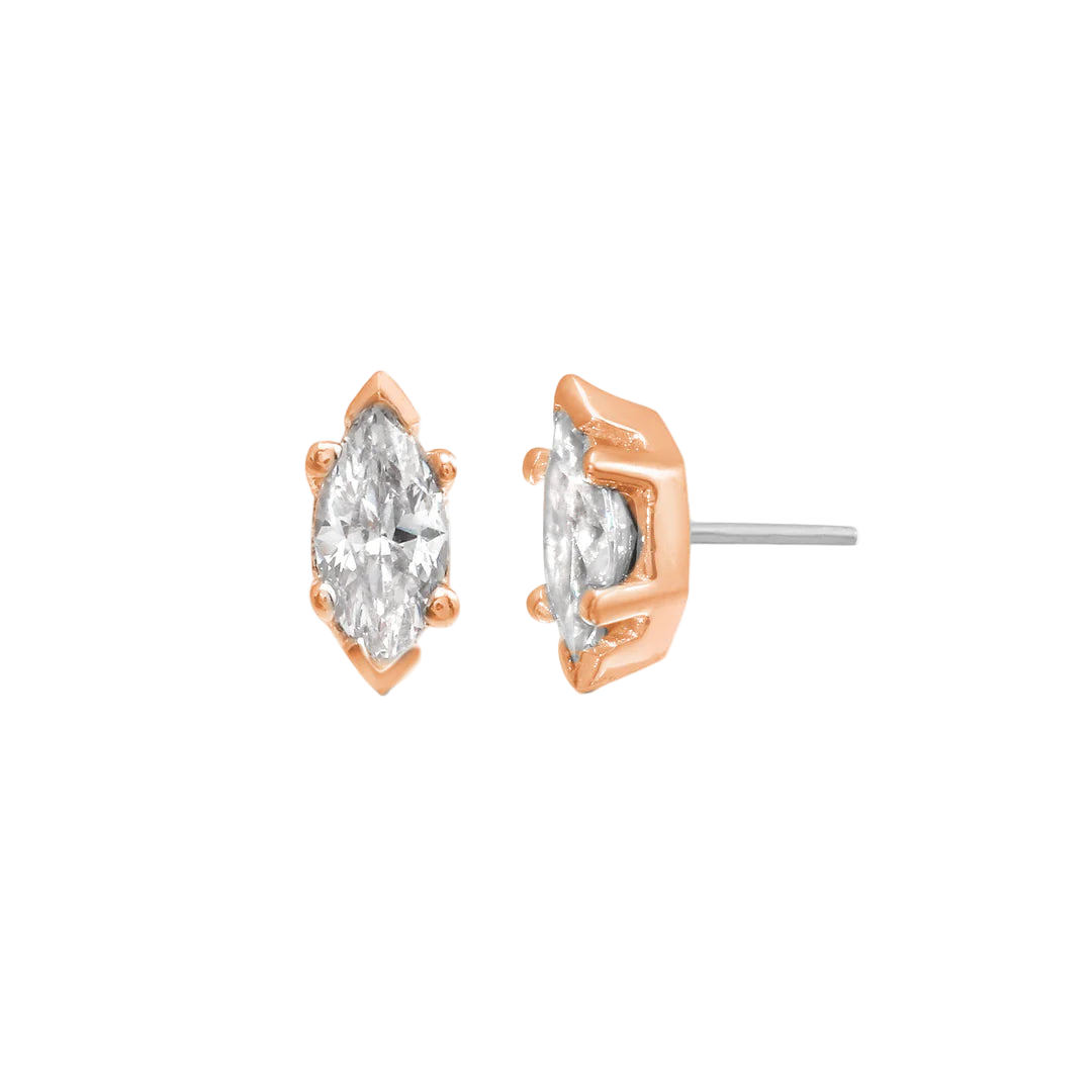 6 Prong Marquise – 14K/18K Gold Threadless End
