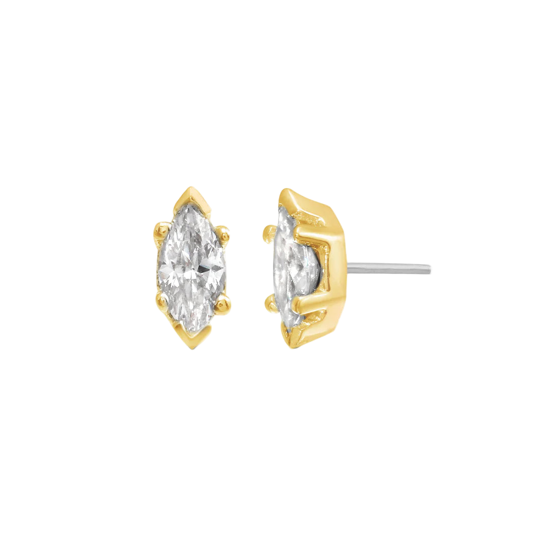 6 Prong Marquise – 14K/18K Gold Threadless End